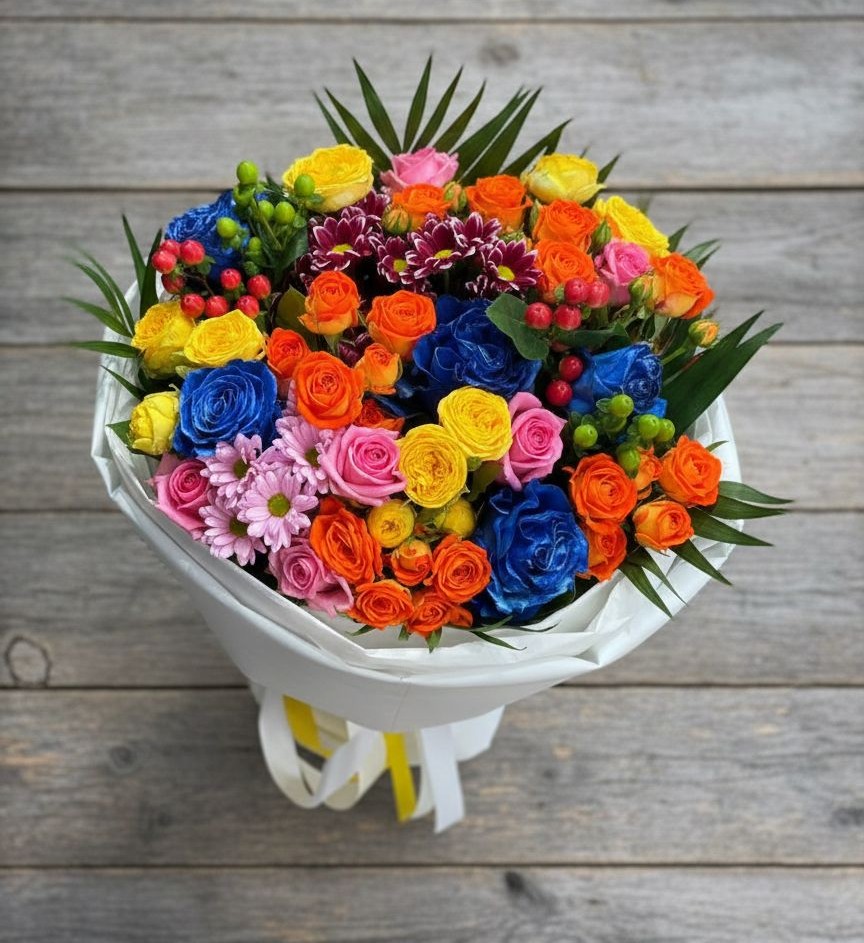 Букет цветов из: Розы и Хризантемы в Воронцовке