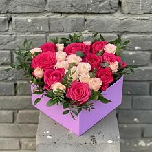 Цветочная композиция из Розы в коробке в Воронцовке