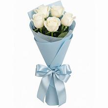 Букет 5 Белых роз Проуд в Воронцовке