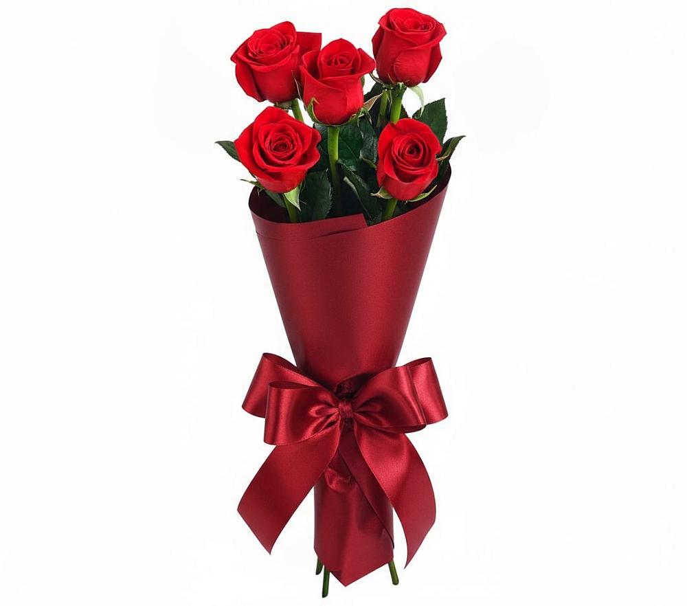 Букет 5 Красных роз Эдлесс Лав в Воронцовке
