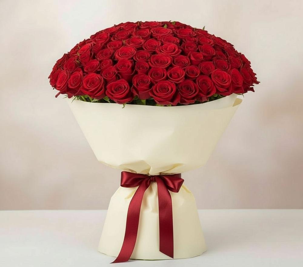Букет 101 Красная роза Милано в Воронцовке