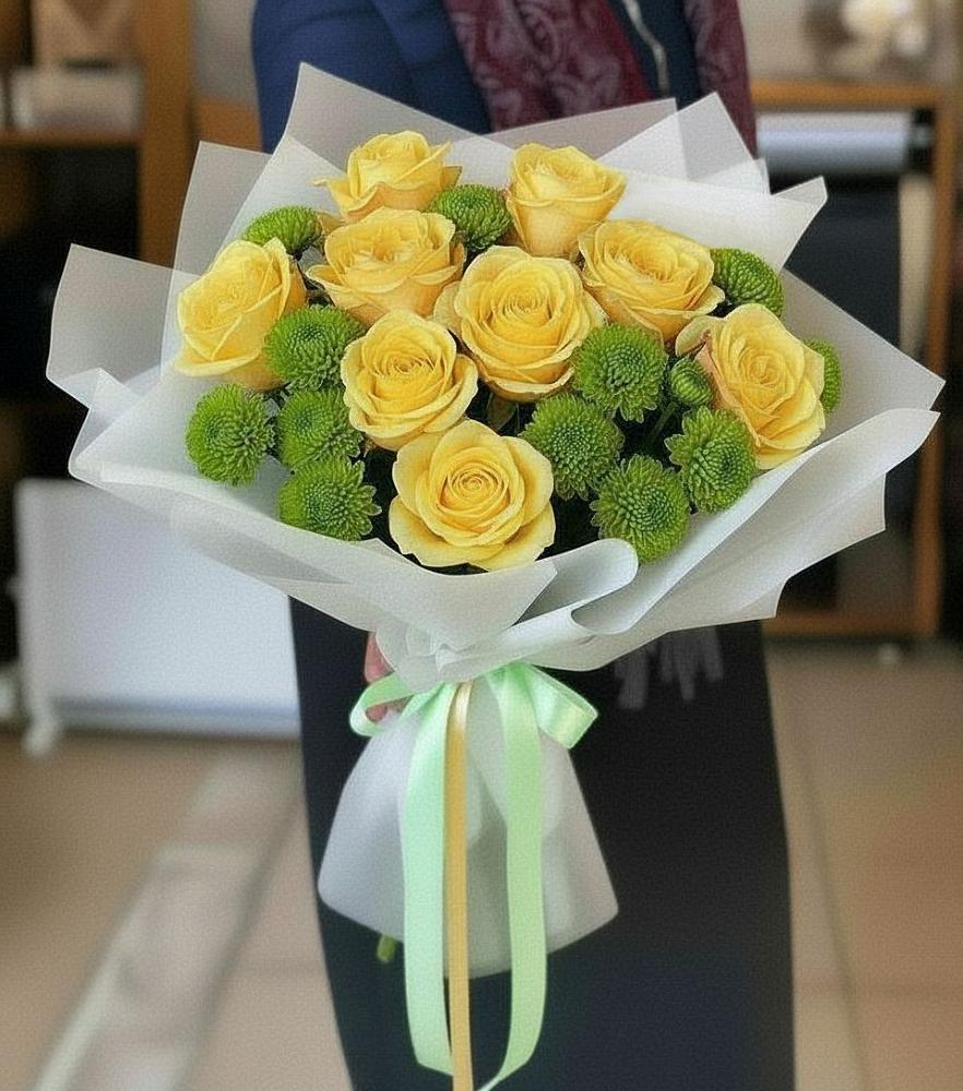 Букет цветов из: Хризантемы и Розы в Воронцовке