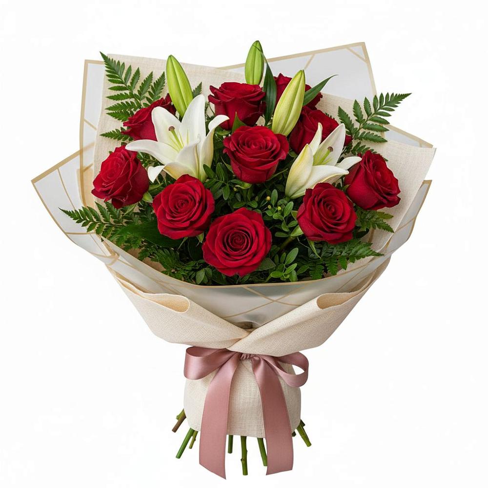 Букет цветов из: Лилии и Розы в Воронцовке