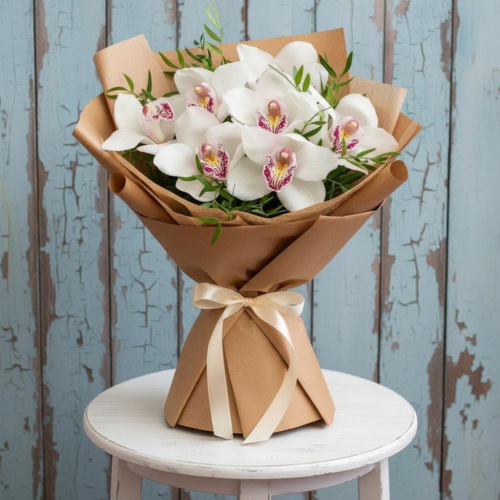 Букет цветов из: Орхидеи и Розы в Воронцовке