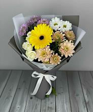 Букет цветов из:  Розы, Герберы и Хризантемы в Воронцовке