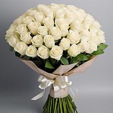 Букет 101 беля роза Белоснежка в Воронцовке