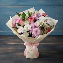 Букет цветов из:  Хризантемы, Альстромерии и Розы в Воронцовке