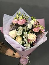 Букет цветов из:  Альстромерии, Розы и Лизиантусы в Воронцовке