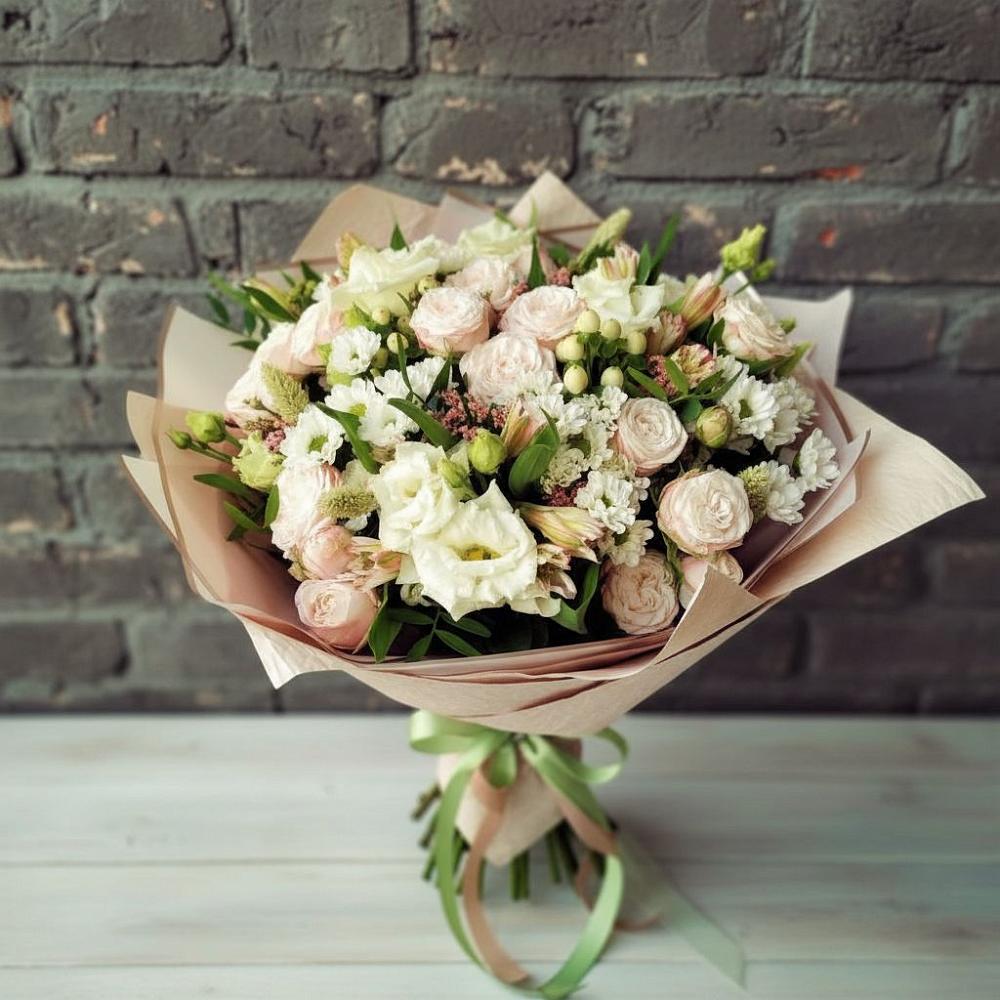 Букет цветов из: Альстромерии, Розы и Хризантемы в Воронцовке
