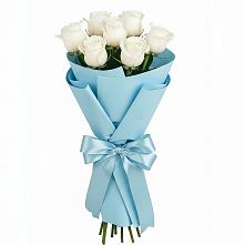 Букет 7 белых роз Проуд в Воронцовке