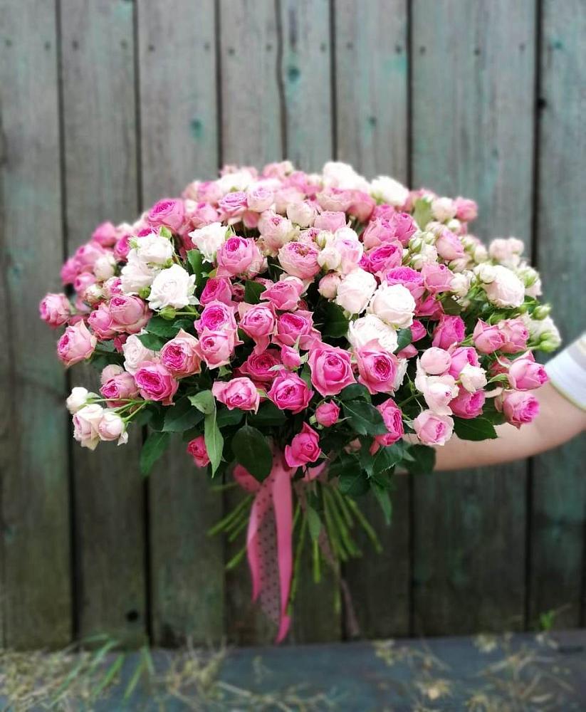 Букет Розовые кустовые розы Натали и Лав Лидия в Воронцовке