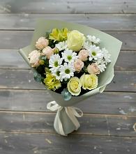 Букет цветов из:  Альстромерии, Розы и Хризантемы в Воронцовке
